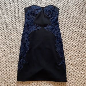 DVF black strapless dress